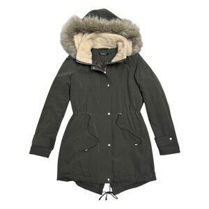 LAUREN RALPH LAUREN Faux Fur Long Winter Parka Jacket Coat Womens Small